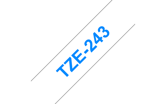 Brother TZE-243 bel/moder 18mm, trak za PT